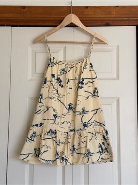 Xs Urban outfitters Cream Southern California map print babydoll dress
